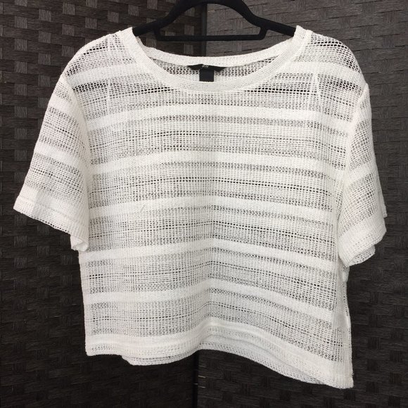 White Boxy Mesh Tee - Picture 3 of 4